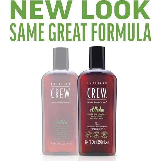 American Crew Hair & Body 3-IN-1 Tea Tree Shampoo, Conditioner & Shower Gel 1000ml