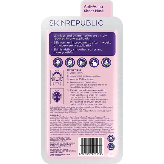Skin Republic Retinol Infusion Face Sheet Mask 25ml