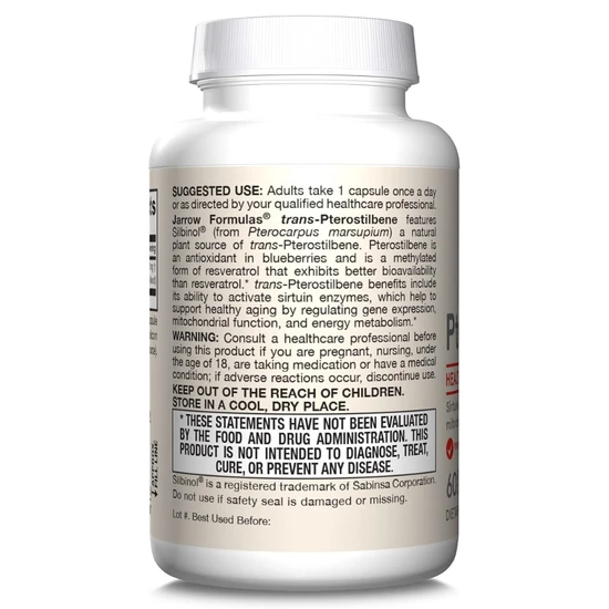 Jarrow Formulas transPterostilbene 50mg Vegicaps 60 Vegicaps