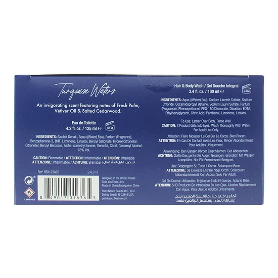 Caribbean Joe Turquoise Waters Eau De Toilette 125ml Gift Set 125ml & 100ml Body Wash