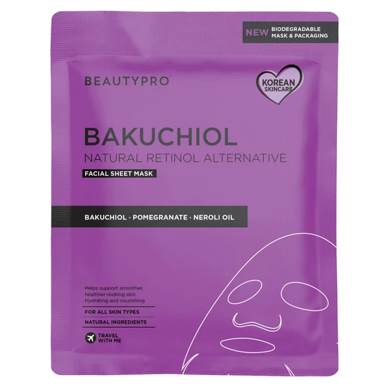 BeautyPro BAKUCHIOL Facial Sheet Mask Pack of 4