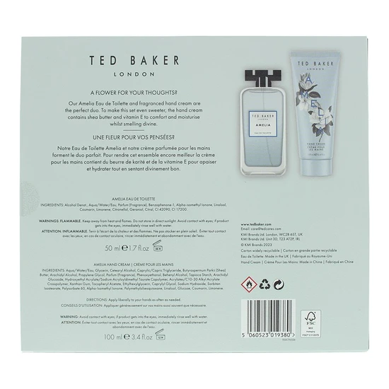Ted Baker Amelia Eau De Toilette 50ml + Hand Cream 100ml Gift Set 50ml
