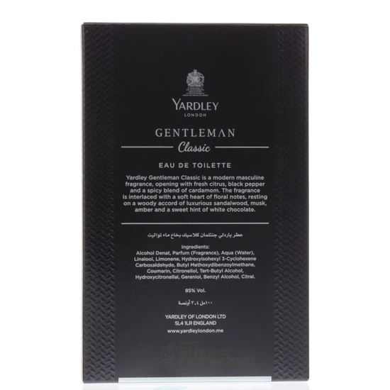 Yardley Gentleman Classic Eau De Parfum 100ml