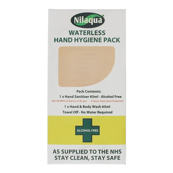 Nilaqua Waterless Hand Hygiene Pack 65ml Hand Sanitiser + 65ml Hand Wash