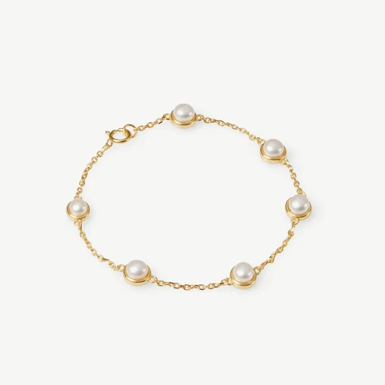 Kyoto Pearl Harper Pearl Bracelet 18ct Gold Plated White