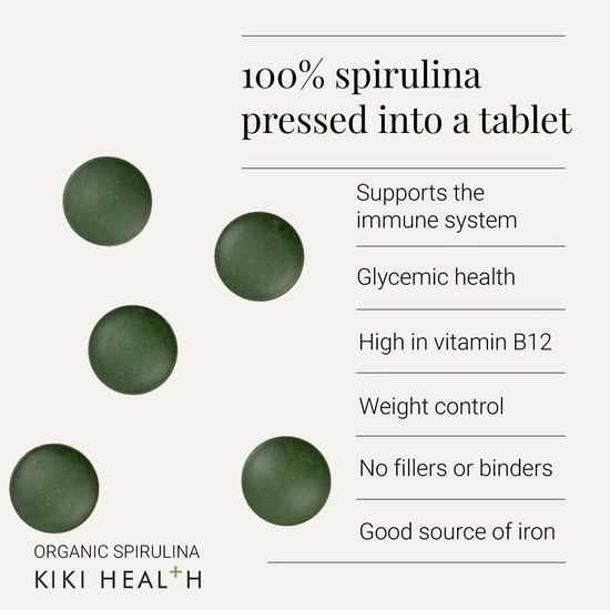 KIKI Health Organic Spirulina Tablets 200 Tablets