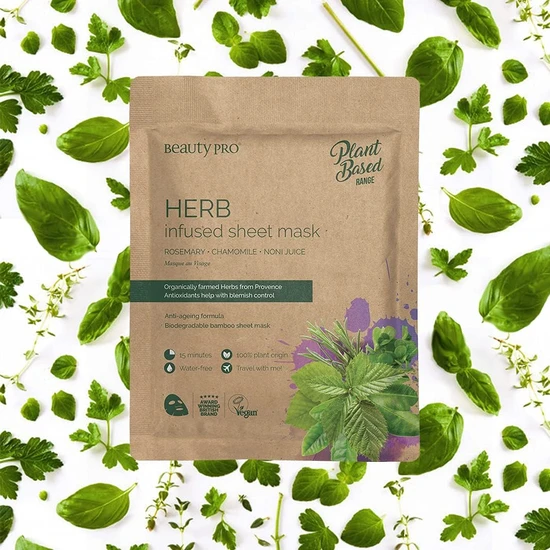 BeautyPro Plant Based Range Herb Infused Sheet Mask 22ml