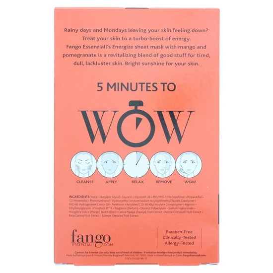 Borghese Fango Essenziali Energise Treatment Sheet Mask 4 x 25ml