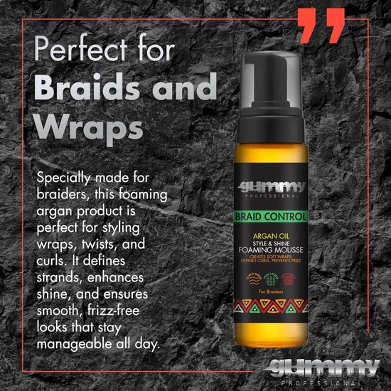 Fonex Gummy Braid Control Argan Oil Style & Shine Foaming Mousse 200ml