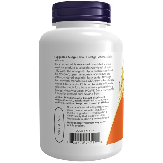 NOW Foods Black Currant Oil, 1000mg Softgels 100 Softgels
