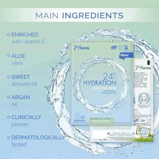 Montagne Jeunesse 7th Heaven 24h Hydration Sensitive Skin Sheet Mask 16g