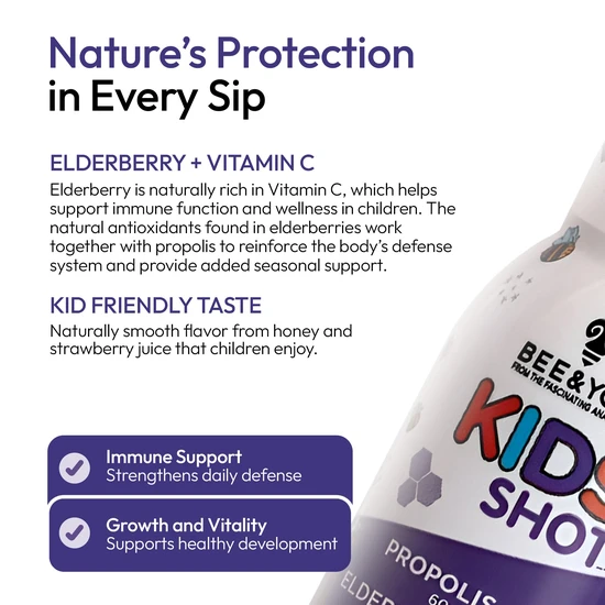 BEE&YOU Elderberry Propolis Kids Shot x12