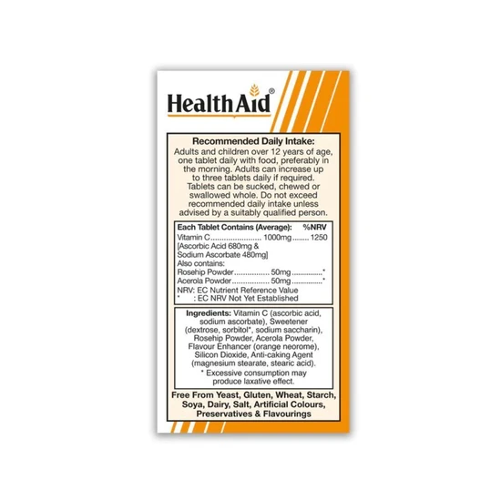 Health Aid Vitamin C 1000mg Chewable Tablets 30 Tablets