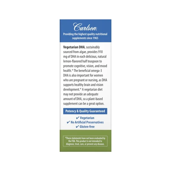 Carlson Labs Vegetarian DHA Natural Lemon 60ml