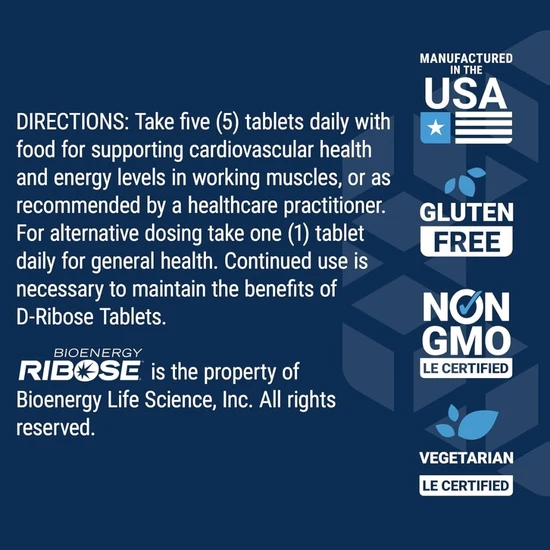 Life Extension D-Ribose Vegetarian Tablets 100 Tablets