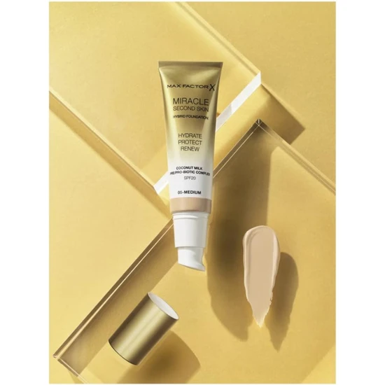 Max Factor Miracle Touch Second Skin Foundation SPF 20 4 Light Medium