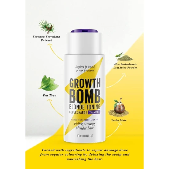 Growth Bomb Blonde Toning Supercharge Shampoo 300ml