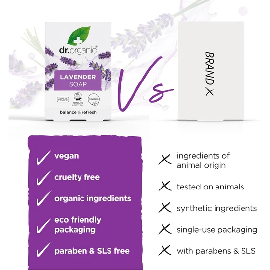 Dr. Organic Organic Lavender Cleansing Soap 100g
