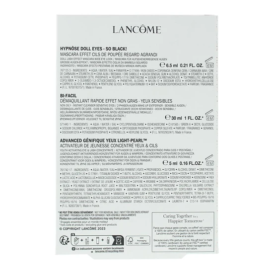 Lancôme Hypnose Doll Eyes Gift Set Mascara 6.5ml, Eye Serum 15ml, Make-Up Remover 30ml