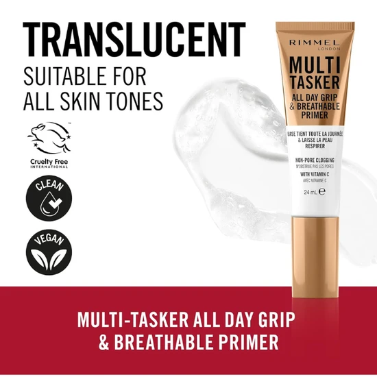 Rimmel Multi-Tasker All Day Grip & Breathable Primer Non-Pore Clogging With Vitamin C 24ml