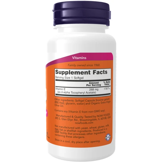 NOW Foods Vitamin E-400iu With Selenium Softgels 100