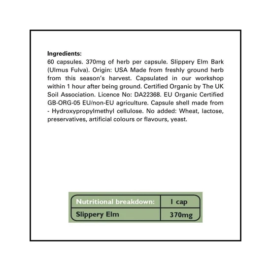 Fushi Organic Slippery Elm 60 Capsules