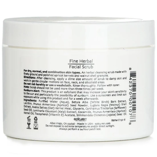 Epicuren Fine Herbal Facial Scrub For Dry, Normal & Combination Skin Types 236ml