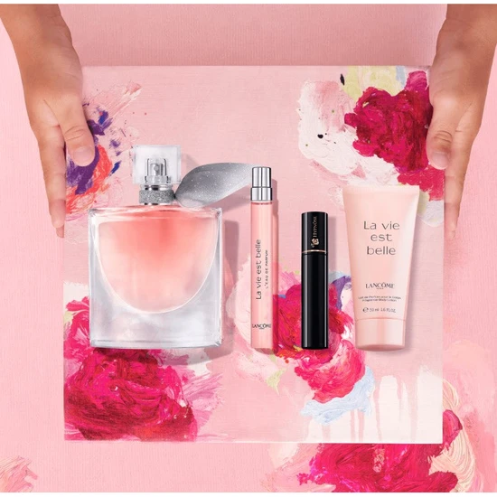 Lancôme La Vie Est Belle 50ml Eau De Parfum+10ml Eau De Parfum+50ml BL+Mascara 2ml Set
