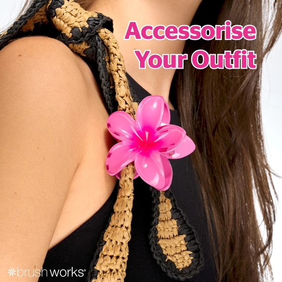 Brushworks Bright Flower Claw Clips x3