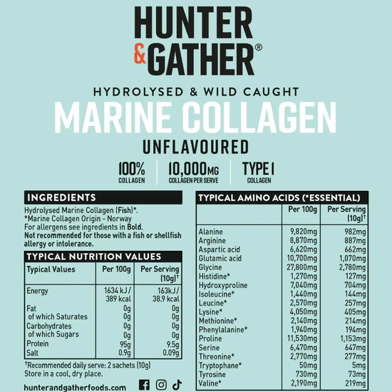 Hunter and Gather Marine Collagen Unflavoured Sachets 30 Sachets