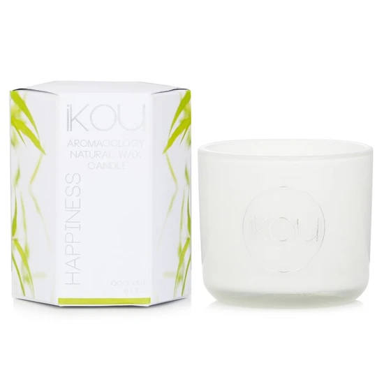 iKOU Eco-Luxury Aromacology Natural Wax Candle Glass Happiness 85g