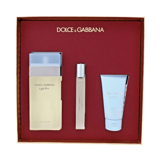 Dolce & Gabbana Light Blue Eau De Toilette Gift Set 100ml + 50ml Body Cream + 10ml