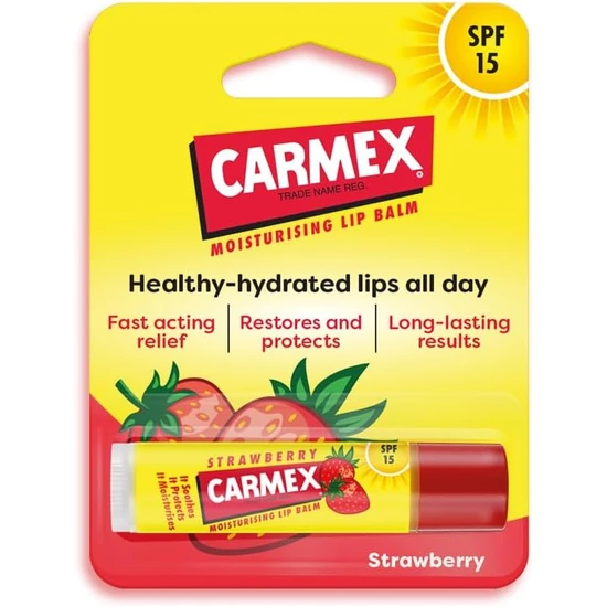 Carmex Strawberry Click Stick Lip Balm SPF 15