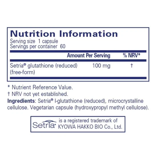 Pure Encapsulations Reduced Glutathione Capsules 60 Capsules