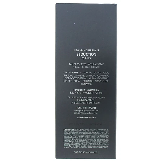 New Brand Seduction For Men Eau De Toilette 100ml