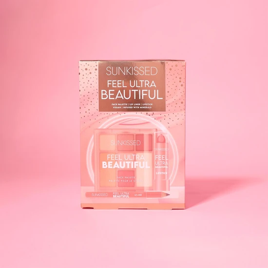 Sunkissed Feel Ultra Beautiful Gift Set Face Palette + Lip Liner + Lipstick