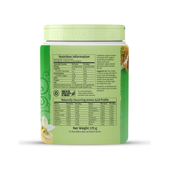 SunWarrior Classic Organic Protein Vanilla 375g