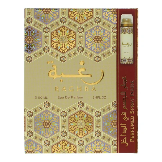 Lattafa Raghba Eau De Parfum Gift Set 100ml Eau De Parfum + 50ml Deodorant Spray