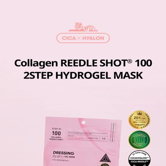 VT COSMETICS Collagen Reedle Shot 100 2step Mask Firming Hydrogel Face Mask x1