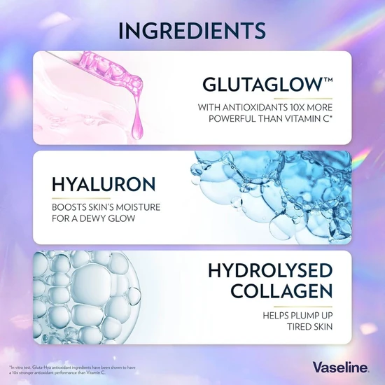 Vaseline Gluta Hya Overnight Radiance Serum Burst Lotion 200ml