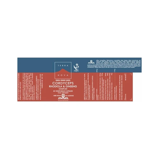 Terranova Cordyceps, Rhodiola & Ginseng Super-Blend Capsules 50 Capsules