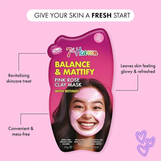 Montagne Jeunesse 7th Heaven Balance & Mattify Pink Rose Clay Mask 15g