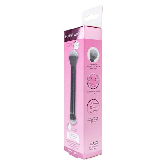 Brushworks No. 6 Double Ended Powder & Buff Brush
