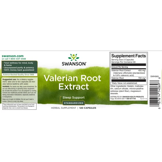 Swanson Valerian Root Extract Capsules 120 Capsules