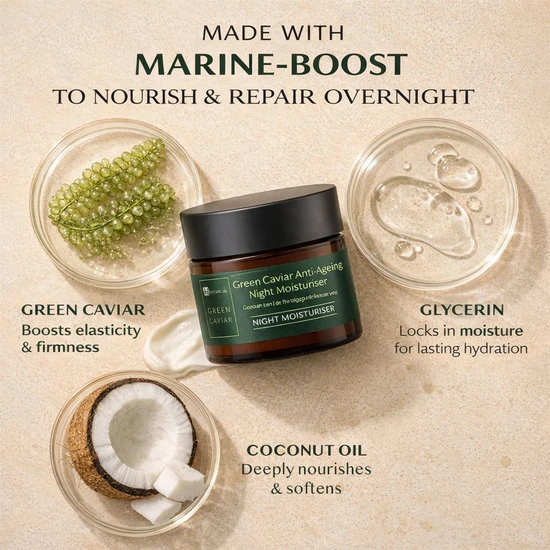 Dr Botanicals Green Caviar & Argan Oil Anti-Oxidant Anti-Ageing Night Cream 50ml