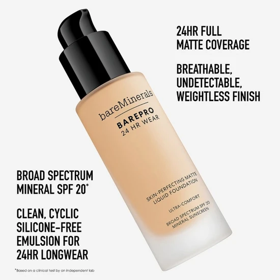 bareMinerals Barepro 24hr Matte Comfort Liquid Foundation Mineral SPF 20 Fair 17 Neutral