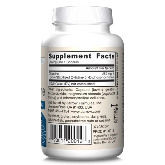 Jarrow Formulas Citicoline CDP Choline 250mg Capsules 60 Capsules
