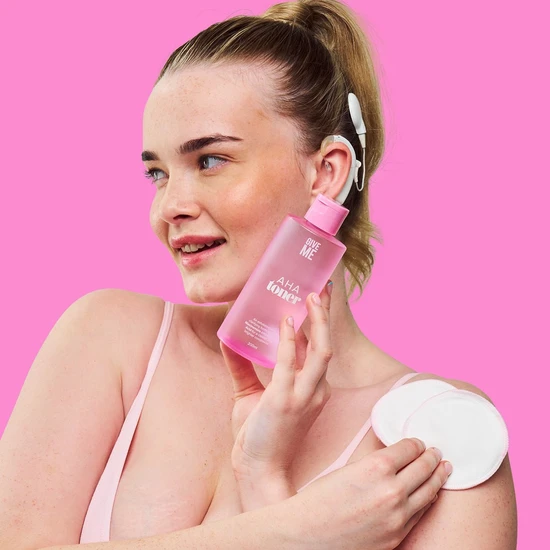 Give Me AHA Glycolic Skin Tonic & Bamboo Pads Set 200ml Toner + Pads
