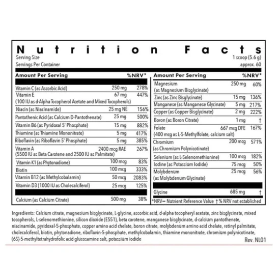 Allergy Research Group Vitamin/Mineral Base Powder 340g