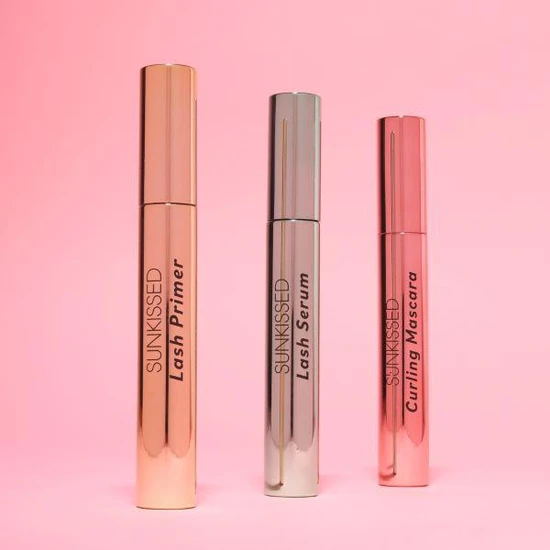 Sunkissed Lash Heaven Lash Care Set Gift Set 10ml Clear Lash Serum + 10ml White With Fibres Lash Primer + 10ml Curl & Flex Black Curling Mascara